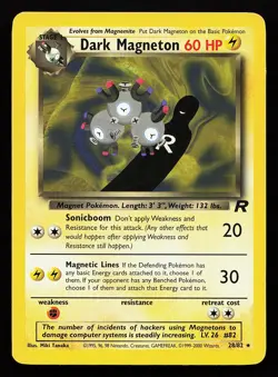 Dark Magneton 28/82 Rare Team Rocket Pokemon Card - Image 1