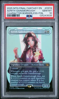 PSA 10 MTG FINAL FANTASY CHARACTER BORDERLESS-FOIL AERITH GAINSBOROUGH - Image 1