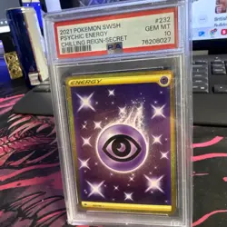 2021 POKEMON SWORD & SHIELD CHILLING REIGN SECRET #232 PSYCHIC ENERGY PSA 10 - Image 1