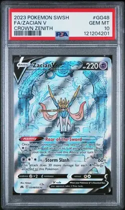 Pokemon Crown Zenith GG48/GG70 Zacian V Full Art PSA 10 Gem Mint - Image 1