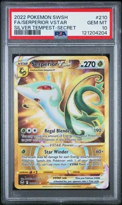 Pokemon 2022 Serperior VSTAR 210/195 Silver Tempest Gold Secret PSA 10 GEM-MINT - Image 1