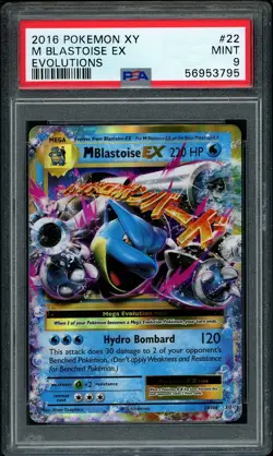 2016 Pokemon XY Evolutions M Blastoise EX #22 PSA 9 MINT - Image 1