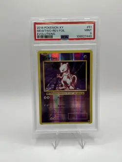 2016 POKEMON XY MEWTWO-REV.FOIL EVOLUTIONS #51 PSA 9 MINT - Image 1