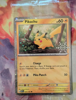 Pikachu ~3x Swirl~ 025/165 Factory Sealed Snowflake Stamp Cosmo Holo NM Pokemon - Image 2