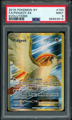 2016 Pokemon XY Evolutions Pidgeot EX Full Art #104 PSA 9 MINT - Image 1