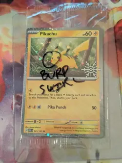 Pikachu ~Burp Swirl~ 025/165 Sealed Snowflake Stamp Cosmo Holo NM Pokemon TCG - Image 1