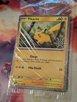 Pikachu ~Burp Swirl~ 025/165 Sealed Snowflake Stamp Cosmo Holo NM Pokemon TCG - Image 3