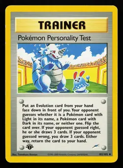Pokemon Personality Test 102/105 1st Edition Neo Destiny Pokemon Card - Image 1