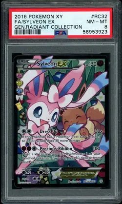 2016 Pokemon XY Sylveon EX Full Art RC32 Generations Radiant Coll PSA 8 NM-MT - Image 1