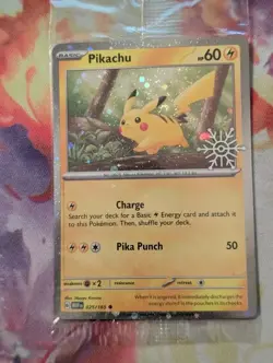 Pikachu ~Swirl~ 025/165 Factory Sealed Snowflake Stamp Cosmo Holo NM Pokemon TCG - Image 3