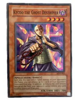 YUGIOH Kycoo the Ghost Destroyer LON-062 Super Rare HP / DMG - Image 1