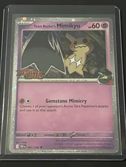 Pokemon TCG Team Rockets Mimikyu Stamped Card #087/182 - Image 1