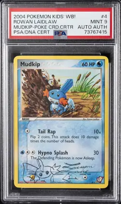 2004 POKEMON KIDS' WB! POKE CARD CREATOR #4 MUDKIP PSA 9 AUTO AUTHENTIC - Image 1