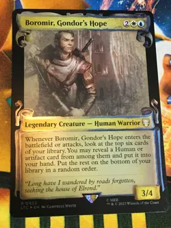C5175 MAGIC MTG COMMANDER LORD RINGS LOTR BOROMIR, GONDOR #0452 NM FOIL SHOWCASE - Image 1
