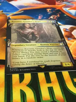 C5175 MAGIC MTG COMMANDER LORD RINGS LOTR BOROMIR, GONDOR #0452 NM FOIL SHOWCASE - Image 2