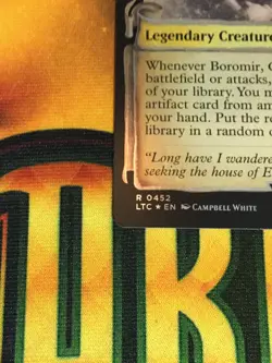 C5175 MAGIC MTG COMMANDER LORD RINGS LOTR BOROMIR, GONDOR #0452 NM FOIL SHOWCASE - Image 4