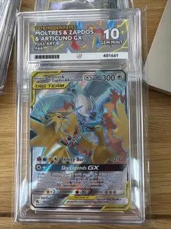 Pokemon TCG Moltres & Zapdos & Articuno GX 69/68 Ace 10 Perfect Sub Grades - Image 1