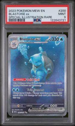 2023 POKEMON MEW EN-151 SPECIAL ILLUSTRATION RARE #200 BLASTOISE EX PSA 9 - Image 1