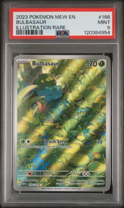 2023 POKEMON MEW EN-151 ILLUSTRATION RARE #166 BULBASAUR PSA 9 - Image 1