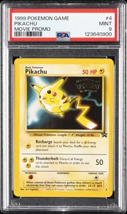1999 POKEMON GAME MOVIE MOVIE PROMO #4 PIKACHU PSA 9 - Image 1