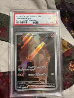 2023 POKEMON MEW EN CHARMANDER ILLUSTRATION RARE #168 PSA 8 NM-MT - Image 1