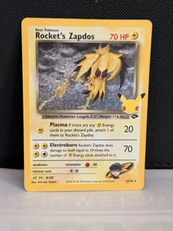 Pokemon TCG Rockets Zapdos 15/132 Classic Collection Celebrations Holo NM - Image 1
