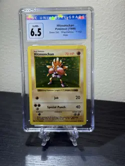 Pokemon Hitmonchan Base Set Shadowless Holo Rare 7/102 CGC 6 EX/NM TCG - Image 1