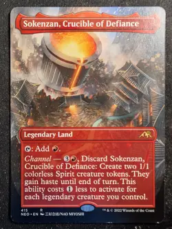 Sokenzan, Crucible of Defiance - Borderless - Kamigawa: Neon Dynasty (MTG) - Image 1