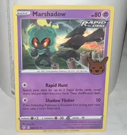 Pokemon TCG Marshadow 080/203 Trick Or Trade 2023 Holo Rare Psychic Stamped NM - Image 1