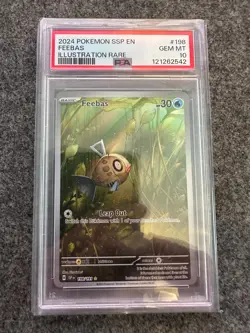 Pokemon TCG Feebas Illustration Rare Surging Sparks 198/191 PSA 10 - Image 1