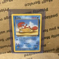 Krabby Fossil Base Set 51/62 Common Pokemon Card NM - Image 1