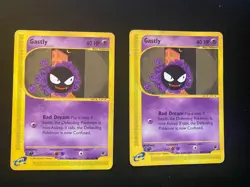 2x Pokemon Gastly Expedition Base Set - (1x HP creased + 1 HP) - Image 1