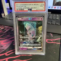 2017 POKEMON SUN & MOON SHINING LEGENDS SECRET #78 MEWTWO GX PSA 9 - Image 1