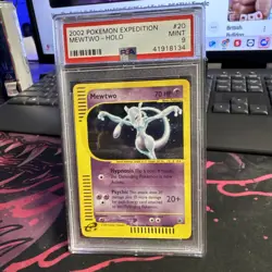 2002 POKEMON EXPEDITION #20 MEWTWO-HOLO PSA 9 - Image 2