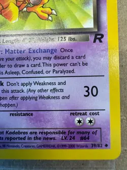 Dark Kadabra - 39/82 Pokemon Card Team Rocket Vintage Rare TCG - Image 4
