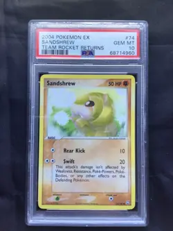 Pokemon Cards: EX Team Rocket Returns Common: Sandshrew 74/109: PSA 10 - Image 1
