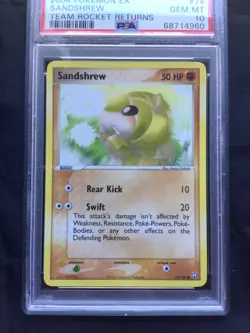 Pokemon Cards: EX Team Rocket Returns Common: Sandshrew 74/109: PSA 10 - Image 2