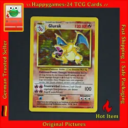 Glurak - Charizard WOTC Pokemon Karte TCG 4/102 Rare Holo Base Set /E85 - Image 1