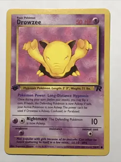 Drowzee 54/82 1st Edition Team Rocket Pokemon TCG - Image 1