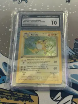 1999 Pokemon Raichu Holo 1st Edition (German) #14 - CGC 10 GEM MINT - Vintage - Image 1