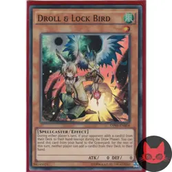 Yugioh Droll & Lock Bird OP01-EN004 Super Rare NM - Image 1