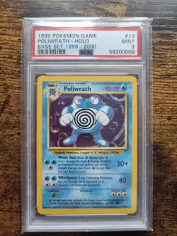 PSA 9 POLIWRATH 13/102 Base Set Holo Pokemon Card 1999-2000 4th Print POP 25 - Image 1