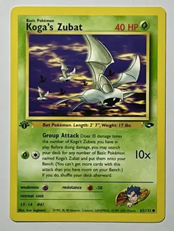 Koga's Zubat 83/132 (NM) 1st Edition Common Gym Challenge 2000 WOTC Pokemon Card - Image 1