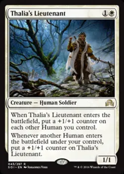 1 x Thalia's Lieutenant - Shadows Over Innistrad - Moderate Play - MTG - Image 1