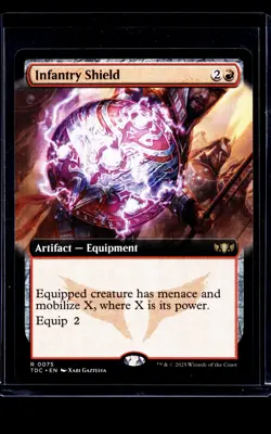 Magic The Gathering TDC Dragonstorm Commander Extended Art #75 Infantry Shield - Image 1