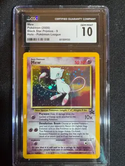 Pokemon Black Star Promo Pokemon League Holo Mew #9 CGC Gem Mint 10 2000 - Image 1