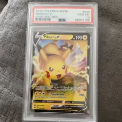 2020 Pokemon Vivid Voltage #043 Pikachu V PSA 10 Gem Mint - Image 1