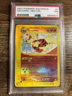 Arcanine 2003 Pokemon Aquapolis Reverse Foil #2 PSA 7 - Image 1