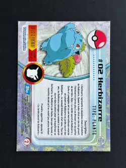 Pokemon - TV Animation - TOPPS - #02 Herbizarre - Blue Logo - Occasion - FR - Image 2