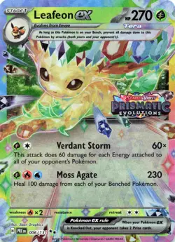 Leafeon ex 006/131 Pokemon TCG S&V Prismatic Evolutions Stamped Promo NM - Image 1
